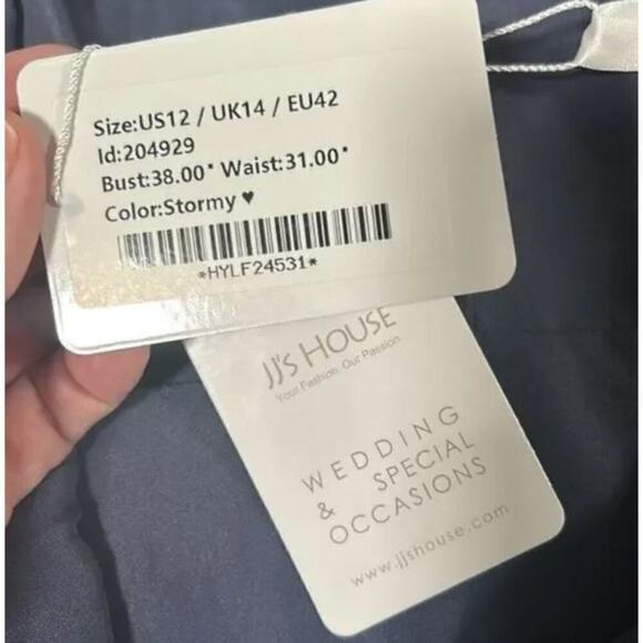 JJs House Formal Dress Wedding Size 12 Blue Gray Stormy - Picture 6 of 8